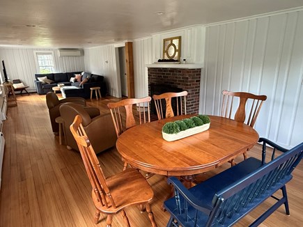 Pocasset Cape Cod vacation rental - Spacious living and dining room with fireplace.