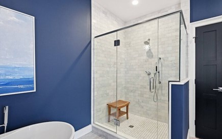 East Sandwich Cape Cod vacation rental - Gorgeous 1st floor master bedroom bathroom w/walk-in shower & tub