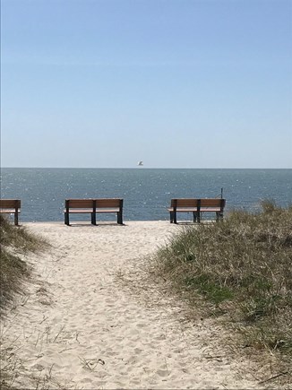 South Yarmouth Bass River Cape Cod vacation rental - Bench on beach