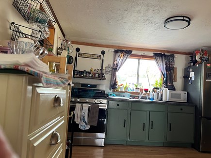 East Wareham MA vacation rental - Stove, refrigerator, coffee pot