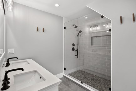 Harwich Cape Cod vacation rental - Second floor primary bath oasis, double sink