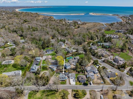 Osterville Cape Cod vacation rental - Aerial view of the neighborhood, highlighting the peaceful setting and surrounding homes.