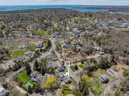 Osterville Cape Cod vacation rental - Aerial view highlighting the property, and surrounding neighborhood setting.