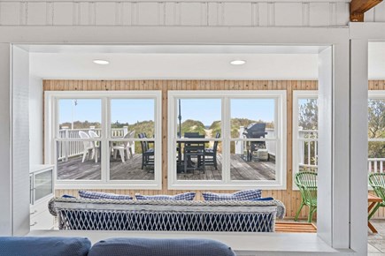 Bourne, Buzzards Bay Cape Cod vacation rental - Sunroom with views of the deck