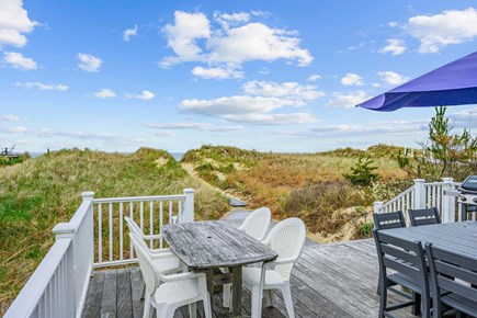 Bourne, Buzzards Bay Cape Cod vacation rental - Deck with a view of the ocean, offering a peaceful setting
