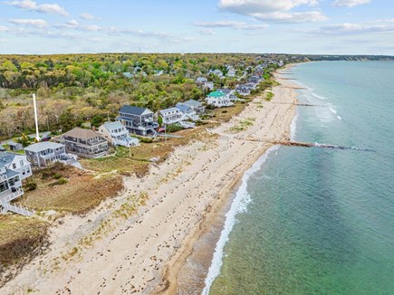 Bourne, Buzzards Bay Cape Cod vacation rental - Aerial view showing the property’s close proximity to the beach