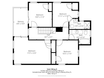 Bourne, Buzzards Bay Cape Cod vacation rental - Second floor plan