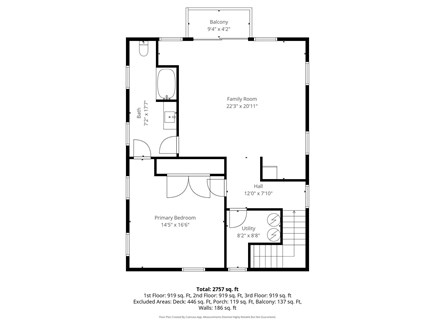 East Sandwich Cape Cod vacation rental - Floor Plan: Third Floor