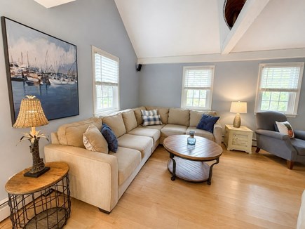 East Falmouth Cape Cod vacation rental - Open living room with smart TV, wifi, sound system, natural light
