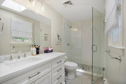 Brewster Cape Cod vacation rental - Renovated primary bath with glass walk-in shower