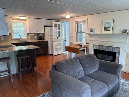 West Dennis Cape Cod vacation rental - Living Room and Kitchen, larger couch on the way