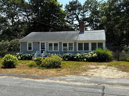 West Dennis Cape Cod vacation rental - Front of house with white Hydrangeas in bloom