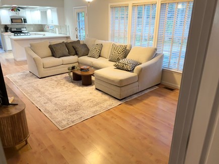 Harwich Cape Cod vacation rental - Living room with a great size couch.