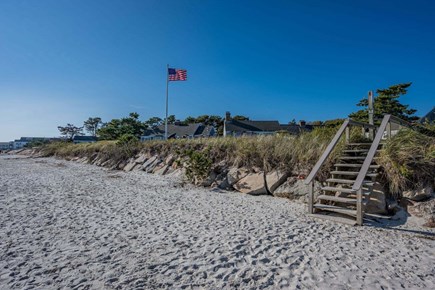 South Yarmouth Cape Cod vacation rental - View of stairway from the beach.