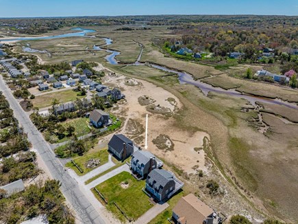 East Sandwich Cape Cod vacation rental - Aerial view of property to the marsh
