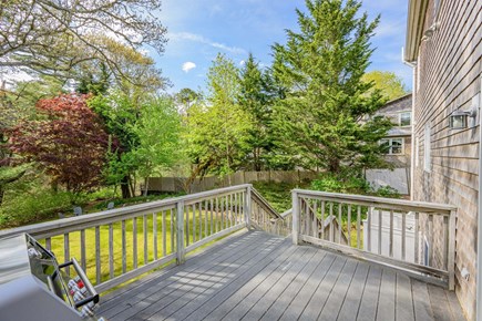 Cotuit Cape Cod vacation rental - Stairs down to the outdoor shower and backyard