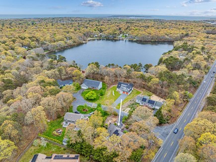 West Yarmouth Cape Cod vacation rental - Aerial view of property to Big Sandy Pond