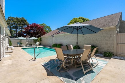 New Seabury, The Mews Cape Cod vacation rental - Heated pool with separate dining and lounging areas