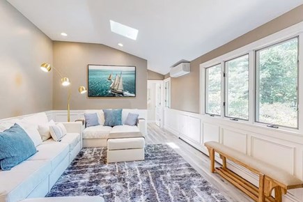 Bourne Cape Cod vacation rental - Comfortable lounge with sectional and natural light & Split AC