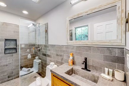 Bourne Cape Cod vacation rental - Updated bathroom with walk-in shower and modern vanity
