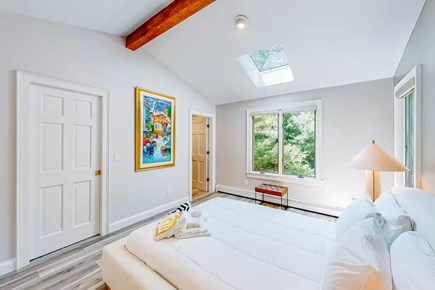 Bourne Cape Cod vacation rental - Spacious queen bedroom with skylight and garden views