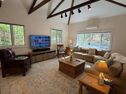 Orleans, Close to Bakers Pond & Skaket Cape Cod vacation rental - Large Open Living Room with Vaulted Ceiling