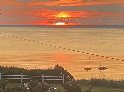 Falmouth, Megansett Cape Cod vacation rental - View of Buzzards Bay sunset off the front porch