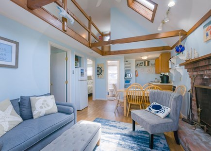 East Sandwich Cape Cod vacation rental - Open concept seating area, dining and kitchen.