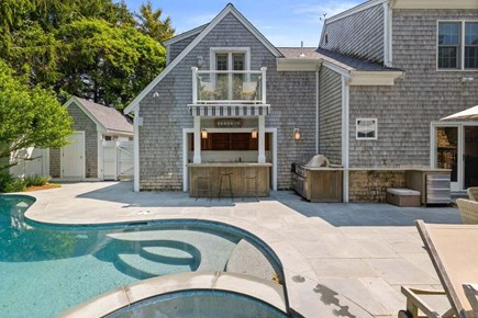 Cotuit Cape Cod vacation rental - Outside kitchen by the pool