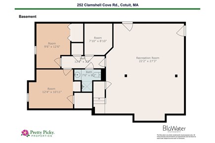 Cotuit Cape Cod vacation rental - Lower Level floor plan
