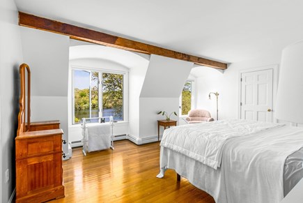 Cataumet Cape Cod vacation rental - Primary bedroom overlooking the pond