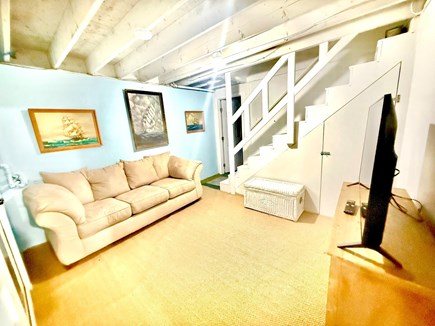 Truro Cape Cod vacation rental - Downstairs living room with queen size sofa bed