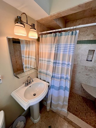 Dennisport Cape Cod vacation rental - Master bath w walk in shower