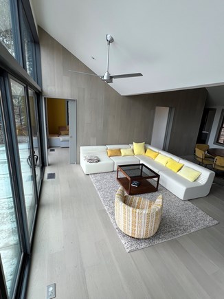 Eastham Cape Cod vacation rental - Living room with view over marsh and ocean