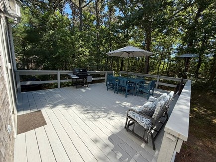 Brewster Cape Cod vacation rental - Large Outdoor Deck with Dining Table, Grill and Propane Heater