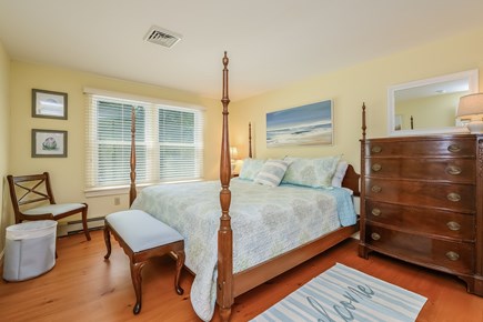 Chatham Cape Cod vacation rental - Bedroom # 2 with King bed, dresser , bench and sitting chair- 80 Lienau Dr Chatham Ma - Cape Cod- New England Vacation Rentals