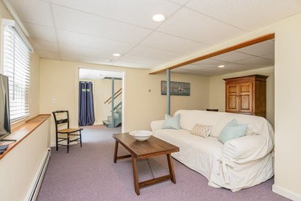 Chatham Cape Cod vacation rental - Finished basement with couch, flat screen TV  80 Lienau Dr Chatham Ma - Cape Cod- New England Vacation Rentals