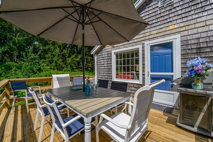 Chatham Cape Cod vacation rental - Deck off of Living room with grill and ample seating for el fresco dining 80 Lienau Dr Chatham Ma - Cape Cod- New England Vacation Rentals