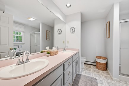 East Sandwich Cape Cod vacation rental - Bathroom 1- Ensuite to Bedroom 1 - Full with stall shower - Main Level