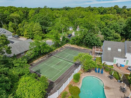 Centerville Cape Cod vacation rental - Aerial of shared pool and tennis court