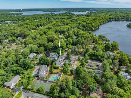 Centerville Cape Cod vacation rental - Aerial view of the property highlighting the home