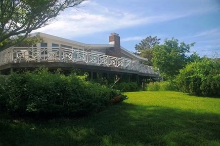 Ocean Side Wellfleet Cape Cod vacation rental - Backyard with wraparound deck