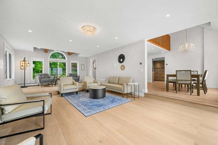 Plymouth MA vacation rental - Comfortable family room featuring expansive views of the deck and sparkling ocean.