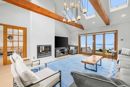 Plymouth MA vacation rental - Bright and inviting living area with comfortable seating and expansive ocean views,
