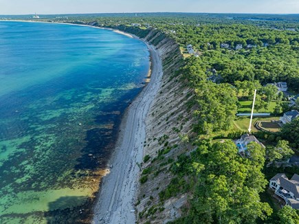 Plymouth MA vacation rental - Aerial view of the property perched on a coastal cliff.