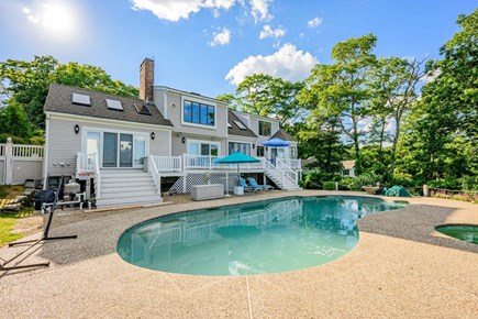 Plymouth MA vacation rental - Hot tub and heated pool set within a private backyard oasis