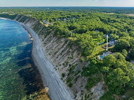Plymouth MA vacation rental - Aerial view of the property perched on a coastal cliff.