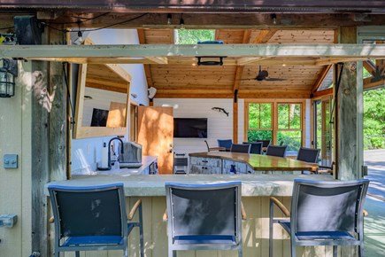 Yarmouth Port Cape Cod vacation rental - Custom flip-open serving window from pool house