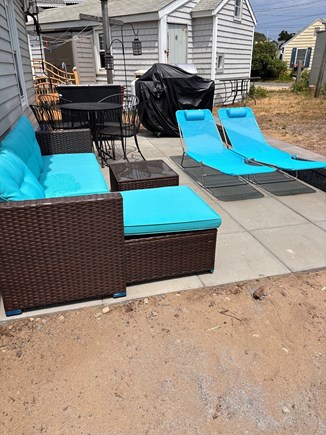 Dennisport, Chase Ocean Grove Cape Cod vacation rental - Outside awning covered patio with barbecue, countertop and sink