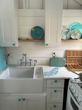 Dennisport, Chase Ocean Grove Cape Cod vacation rental - Recycled sea glass counterops. A work of art.